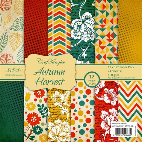 Buy CrafTangles Scrapbook & Craft Paper Pack - Autumn Harvest (12 by 12 ...