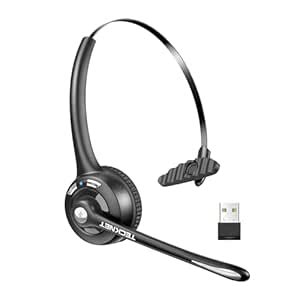 TECKNET Bluetooth Headset, Wireless On Ear Headphones with Noise ...