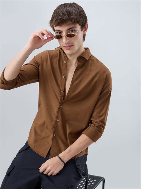 Deep Brown Dense Weave Shirt – Vastrado