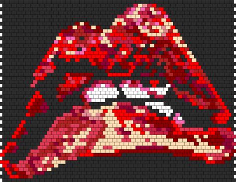 Rocky Horror Lips Bag Bead Pattern | Peyote Bead Patterns | Misc Bead ...