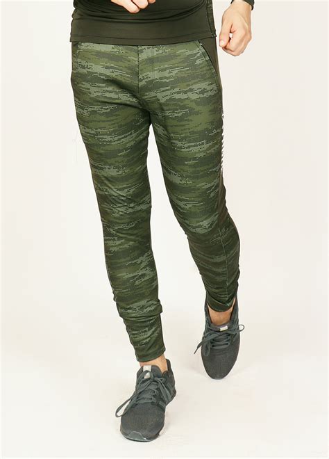 Army Green MicroDots Men's Running Tights - Yogue Activewear
