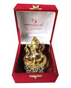 Buy INTERNATIONAL GIFT® Golden Plated Pagdi Ganesh God Idol Statue ...