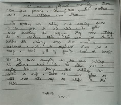 Look at the picture given and write a descriptive essay. Mention many ...