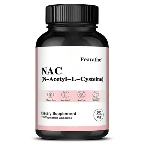 NAC 600mg Capsules N-Acetylcysteine, Antioxidant, Balances Skin, Lung ...