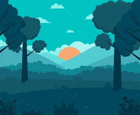 Tree Background In The Forest In The Morning Vector Art & Graphics ...