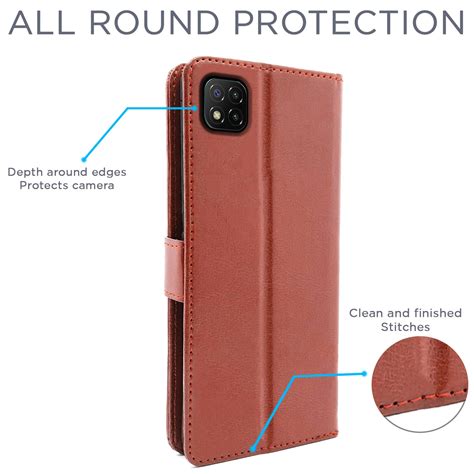 Buy Pikkme Poco C3 Vintage Flip Cover (Brown) Mobile Covers Online