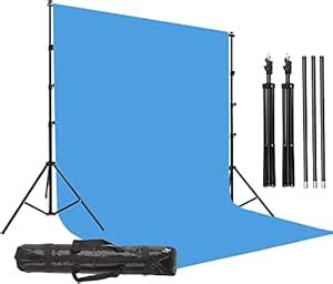 GIFTMAX Sky Blue Screen Background Stand Kit for Photography, Product ...