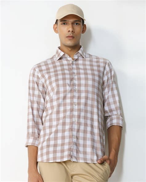 Buy Casual Brown Check Shirt from Omer Collection