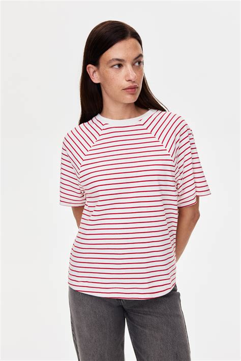 Women's White/Red striped MAMA Before & After Nursing T-shirt | H&M IN