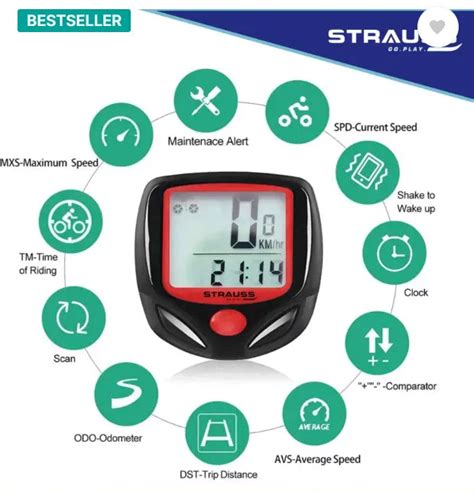 Strauss Bicycle Speedometer | Bicycle Computer with GPS | Cycle ...