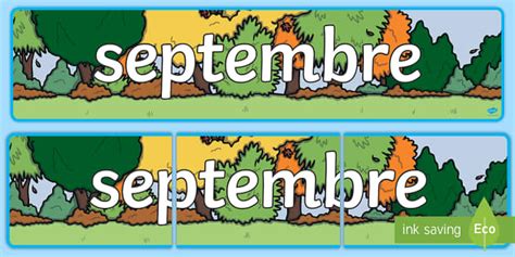 Banderole d'affichage : Septembre - Les mois de l'année