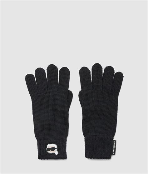 Boys Ikon gloves | Black | Kids | KARL LAGERFELD