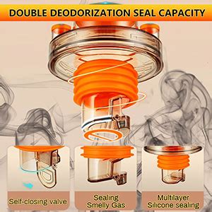 HASTHIP® Self-closing Floor Drain Seal for Sink, Anti-Odor Drain Pipe ...