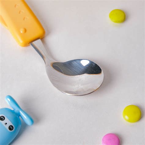 Stainless Steel Kids Feeding Spoon Yellow Online - Premium Baby Food ...