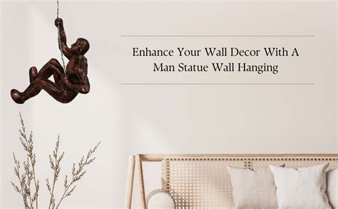 Buy eCraftIndia Brown Resin Climbing Man Statue Wall Hanging Decorative ...