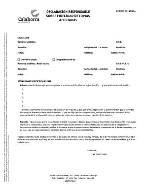 Fillable Online ayto-calahorra Modelo decl Responsable Copias Aportadas ...