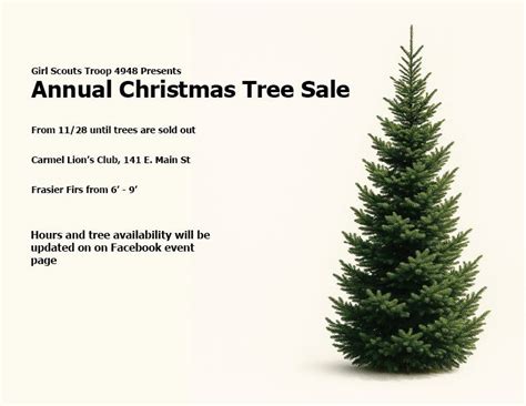 Carmel Girl Scouts Christmas Tree Sale 2025, Carmel Lions Club, 28 ...