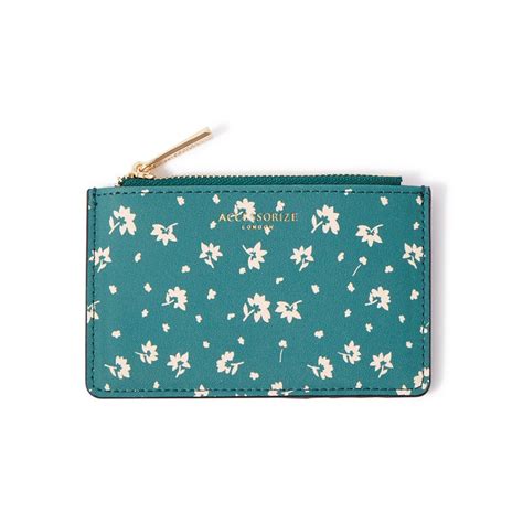 Buy Accessorize London Women's Faux Leather Green Ditsy Print ...