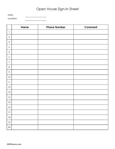 Free Printable Sign In Sheet For Teachers