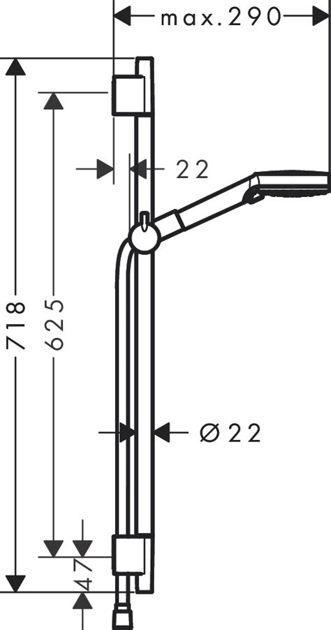 hansgrohe Wall bar sets: Vernis Blend, Shower set 100 Vario with shower ...