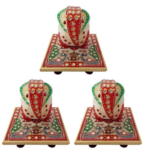 Buy Shiv Shakti Murti Arts Craftmark Marble Chowki with Marble Lord ...