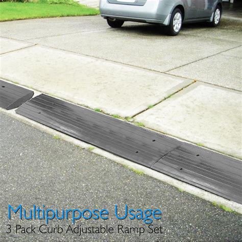 Buy Pyle Vehicle Driveway Curb Ramp - Heavy Duty Rubber Threshold ...