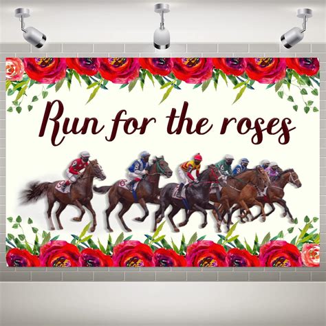 Buy Kentucky Derby Decorations Backdrop, Run for The Roses Banner 5x3Ft ...