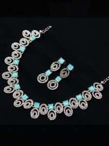 SAIYONI Brass Silver Blue Jewellery Set Price in India - Buy SAIYONI ...