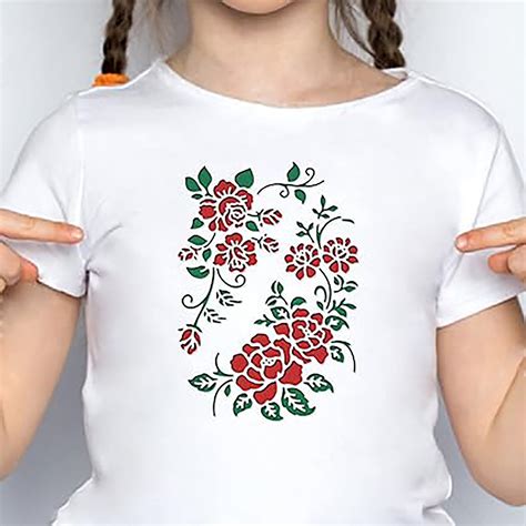 Buy Rose Stencil Bouquet of Roses Template Reusable Flower On Cliths