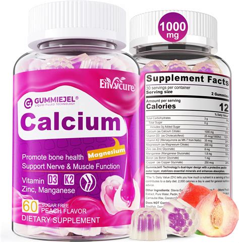 Amazon.com: Calcium 1200 mg with Vitamin D3 Gummies for Adults ...