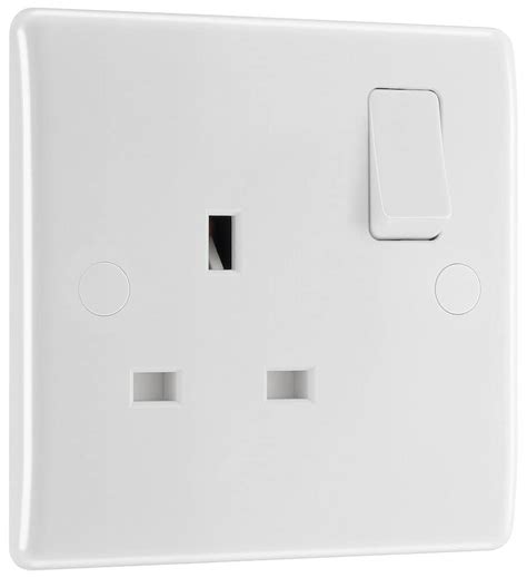 Bg Electrical Single Switched Power Plug Wall Socket Double Pole ...