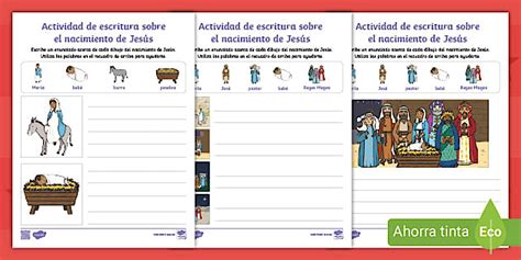 Hoja de actividad: Redacción sobre el nacimiento de Jesús
