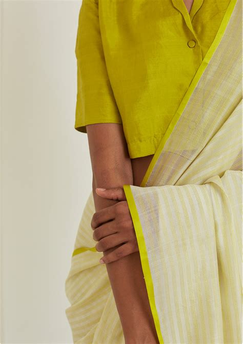 Pristine Lime Saree | Handloom Sarees - Surmaye
