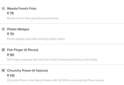 Menu at Queen Starters, Kanyakumari