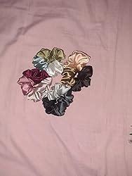 Atrube's Pack Of 4 Dual Tone Scrunchies Pink-Green Hair Accessories ...