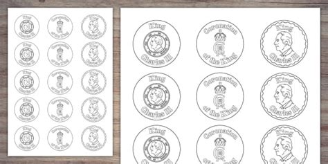 King Charles III Coronation Colouring Badges | Twinkl Party