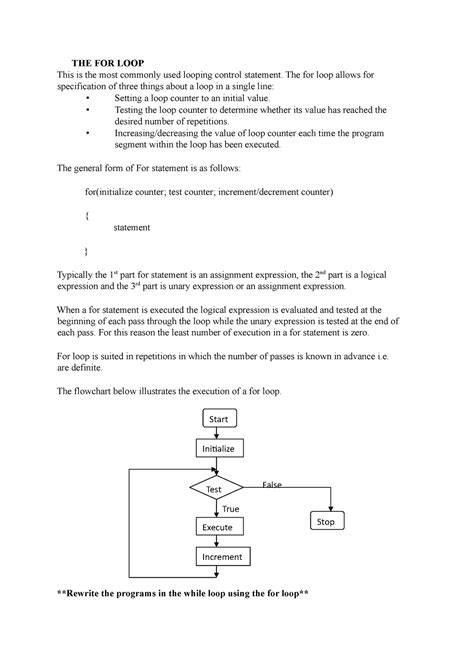 THE FOR LOOP - THE FOR LOOP - THE FOR LOOP This is the most commonly ...