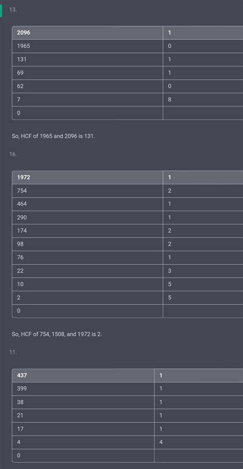 7. 272, 425 8. 144, 252, 630 9. 1197, 5320, 4389 Find the HCF of the ...