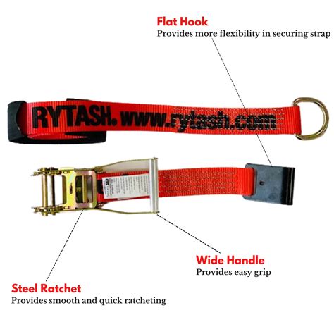 Buy RYTASH 4 PK Wheel Tie Down Car ATV Straps with Flat Hooks Heavy ...