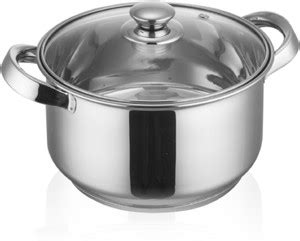 Krome by Jindal Stainless casserole with glass lid Fry Pan 20 cm ...