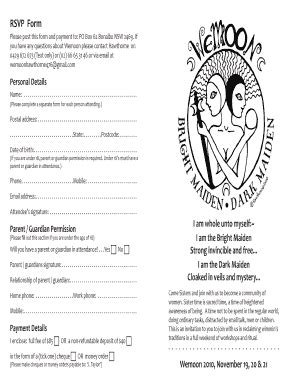 Fillable Online paganawareness net RSVP Form - bpaganawarenessbbnetbau ...