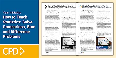 How to Teach Statistics in Year 4: Solve Comparison, Sum and Difference