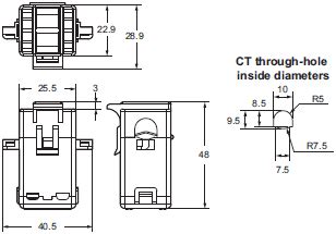 K7DD Advanced Motor Condition Monitoring Device/Dimensions | OMRON ...
