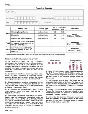Azim Premji University Sample Paper - Fill Online, Printable, Fillable ...