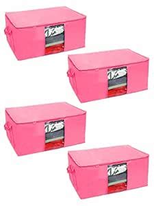 Pretty Krafts Set of 4 Non Woven Underbed Storage Bag with Handles ...