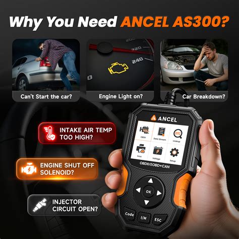 ANCEL AS300 Automotive Basic OBD2 Scanner Fault Code Reader Erase Check ...