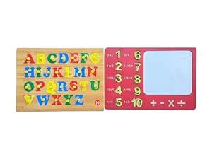 Buy Radhakishan Wooden Letter and Number Learning Board with Whiteboard ...