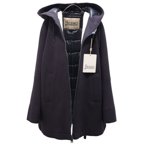 8029AE giubbotto donna HERNO blue wool padded jacket woman