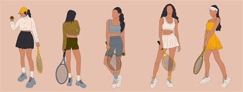 Tennis outfit women Vectors - Download Free High-Quality Vectors from ...