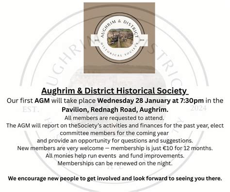 Aughrim & District Historical Society AGM, Aughrim Town & Country ...
